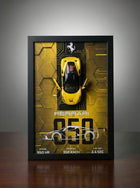 Yellow Ferrari 850 car A4 size frame limited edition